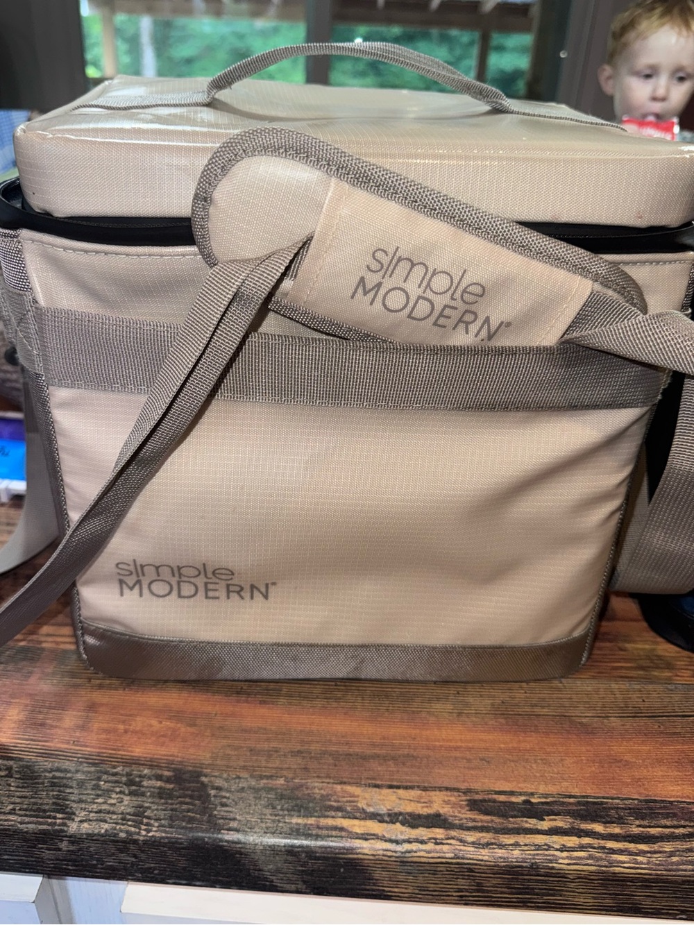 LARGE Simple Modern Taupe lunch bag for Men/Women